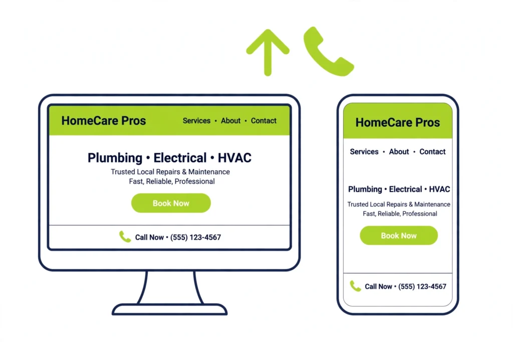 Conversion rate optimization illustration for home service websites